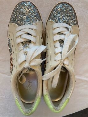 Crown Vintage Kalinda Glitter Cheetah Studded Platform Sneakers Size 10